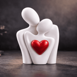 Eternal Bond – Heart Couple Sculpture
