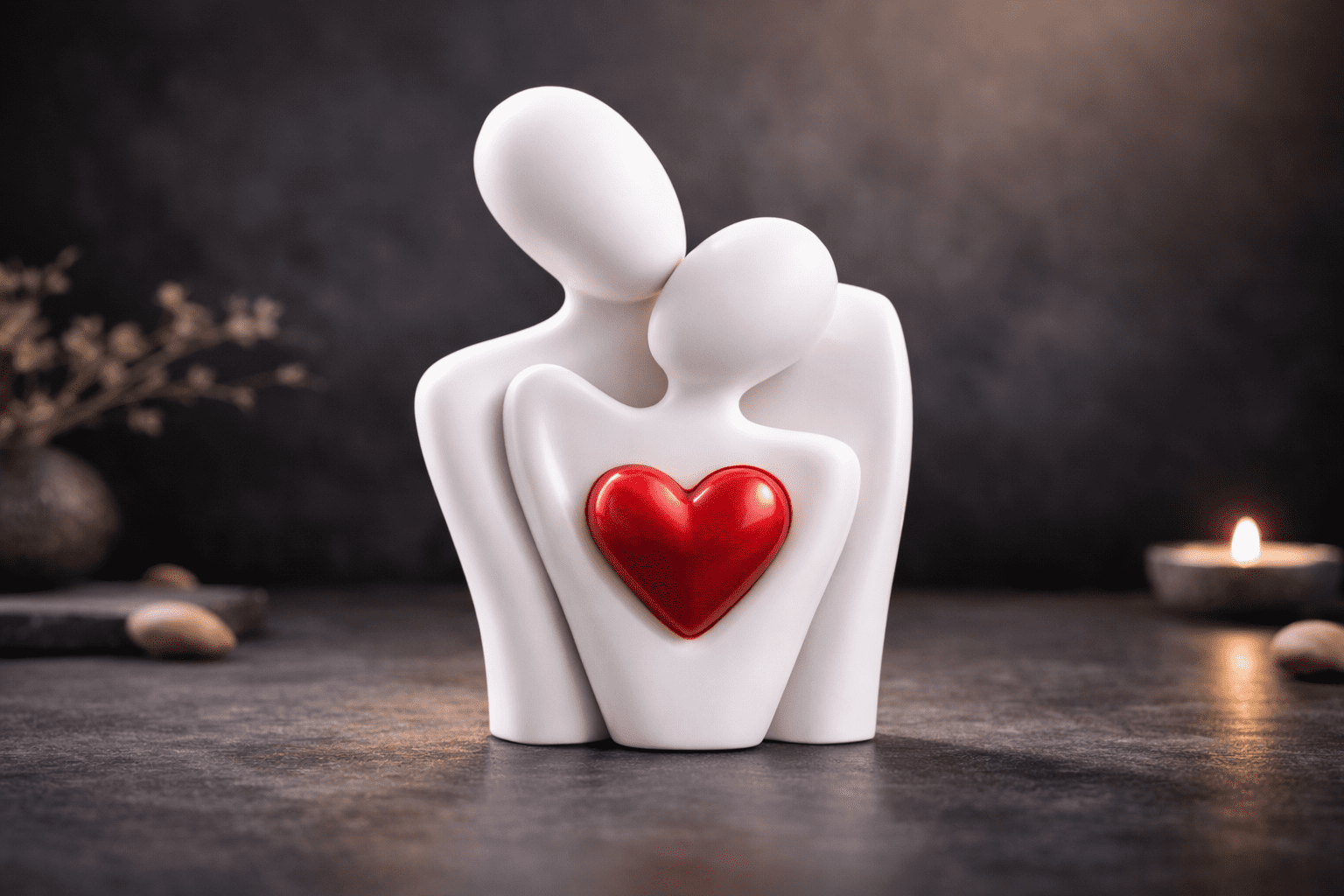 Eternal Bond – Heart Couple Sculpture