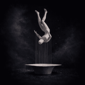Ethereal Descent – Sculptural Floating Art Piece