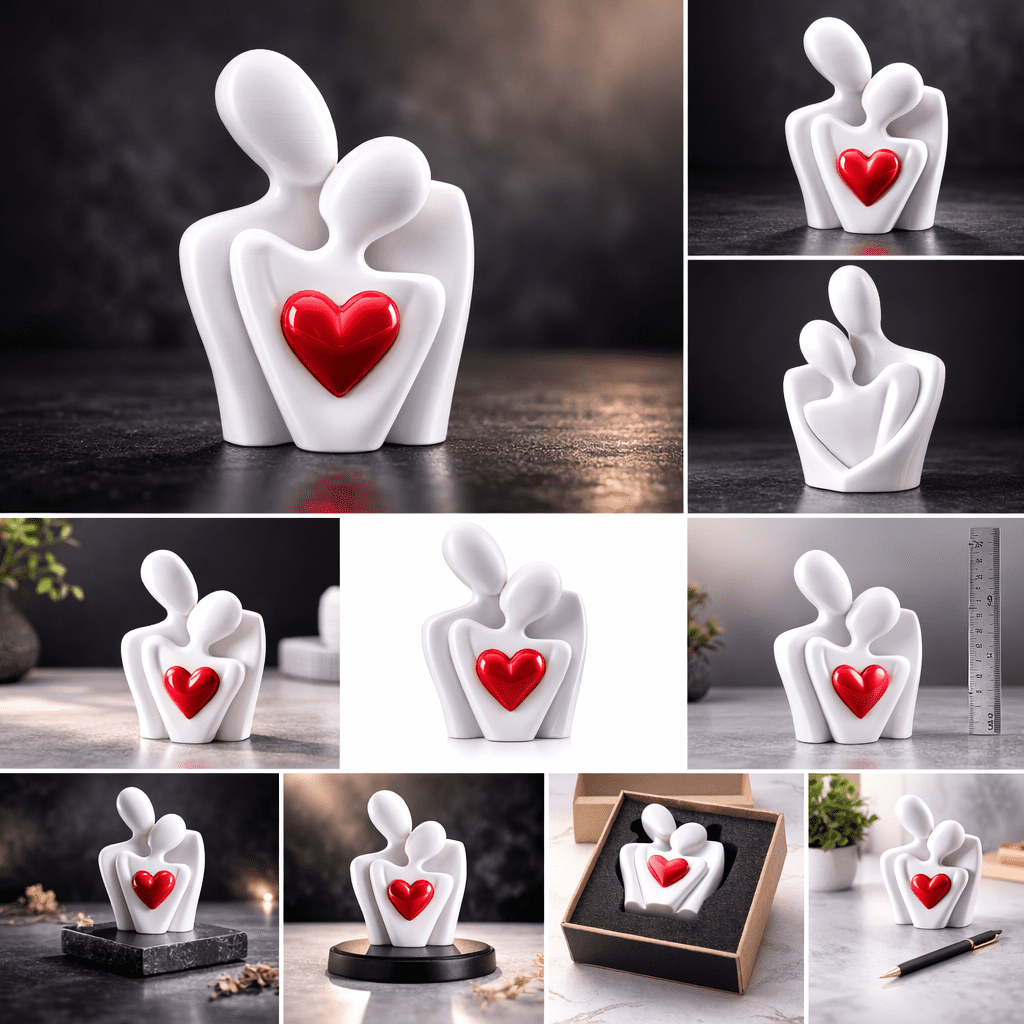 Eternal Bond – Heart Couple Sculpture - Image 3